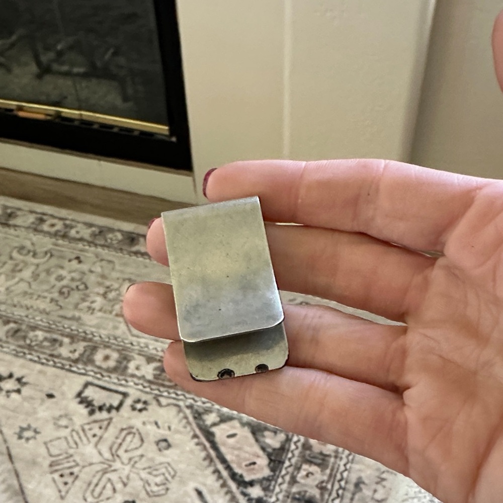 Silver Geometric Pattern Money Clip - image 2